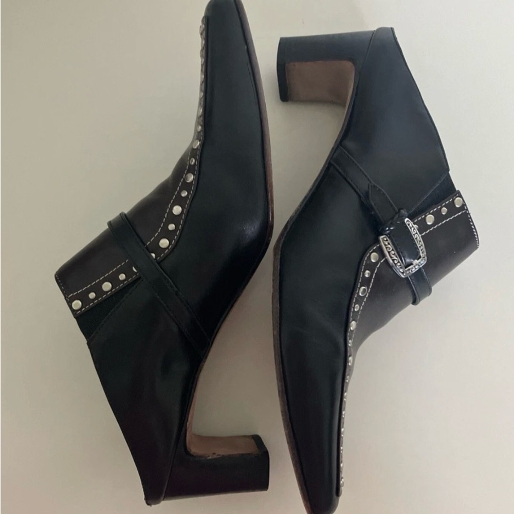 Brighton Black Studded Slip-On Mule Loafers - Picture 8 of 9